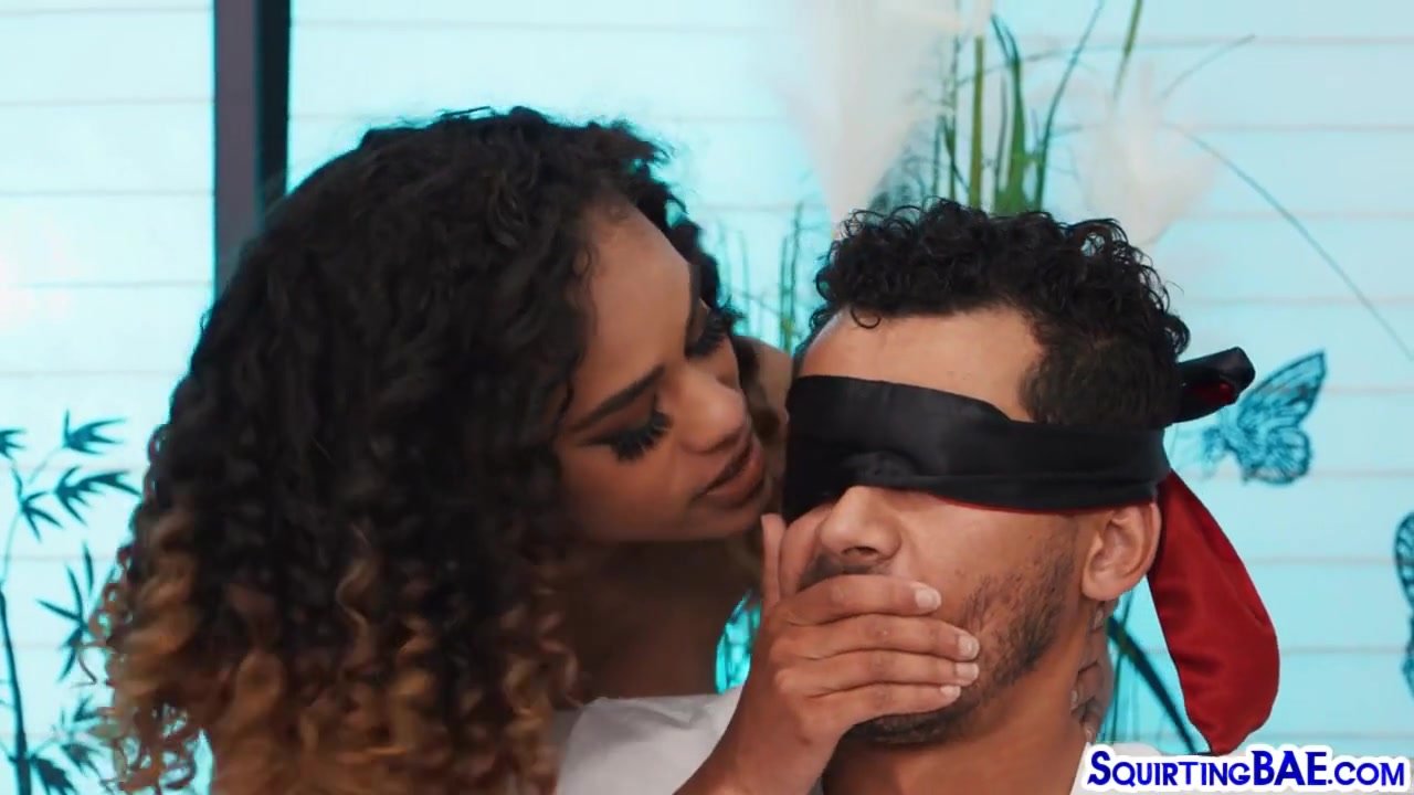 2 lez cute ebony and blonde fucked by dude